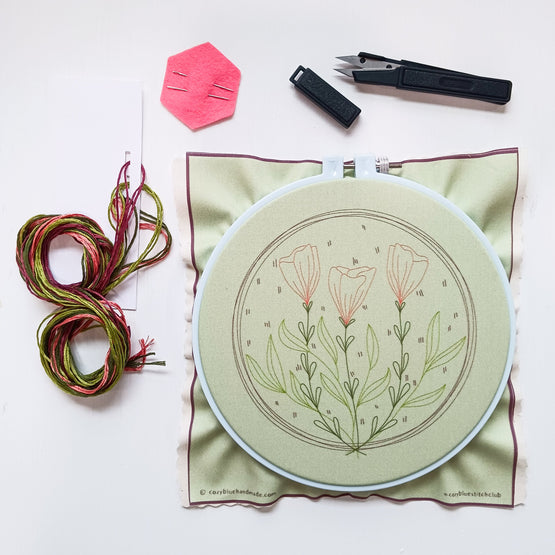 flower moon embroidery kit