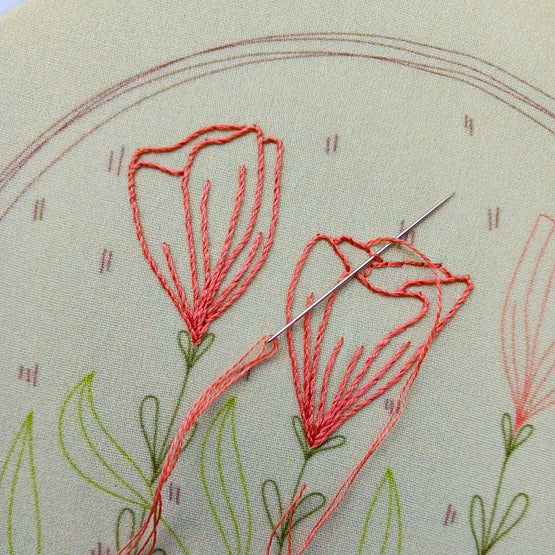flower moon embroidery kit