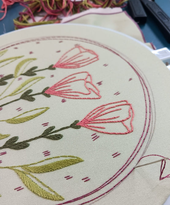 flower moon embroidery kit