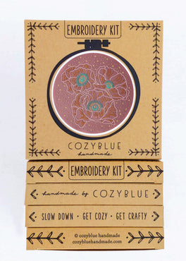 cosmic poppies embroidery kit