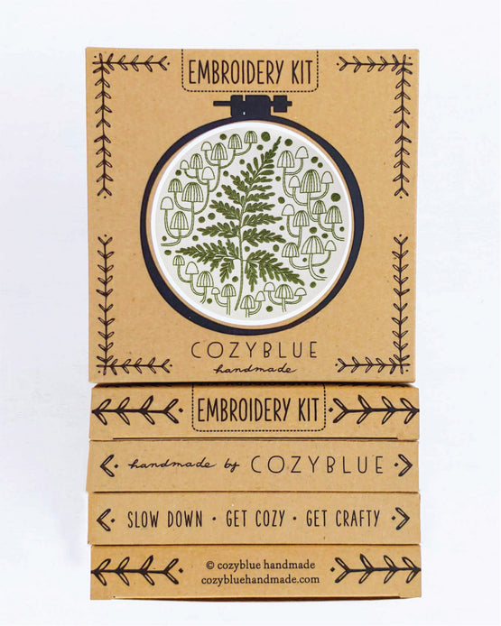 fern + friends embroidery kit