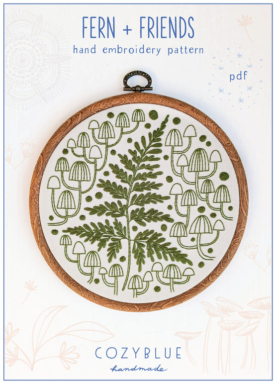 fern + friends PDF embroidery pattern