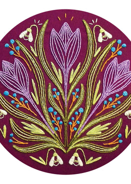 early bloomer pre-printed fabric embroidery pattern
