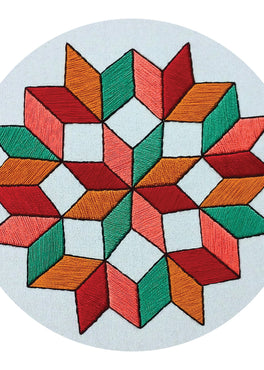 quilted wheel pre-printed fabric embroidery pattern