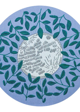 i see the moon pre-printed fabric embroidery pattern