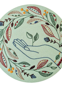 nurture nature pre-printed fabric embroidery pattern