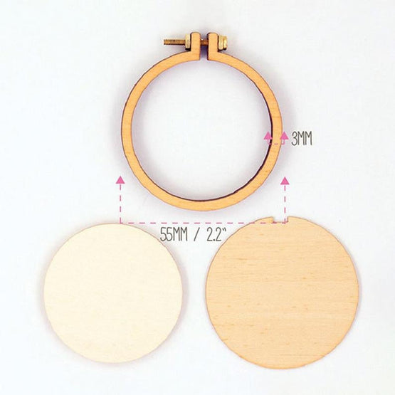 2.2" mini embroidery hoop - 1 piece