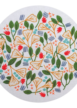 forest floor pre-printed fabric embroidery pattern