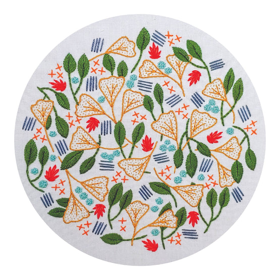 forest floor pre-printed fabric embroidery pattern
