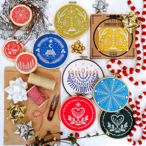 evergreen embroidery kit
