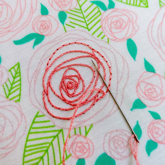 coming up roses embroidery kit