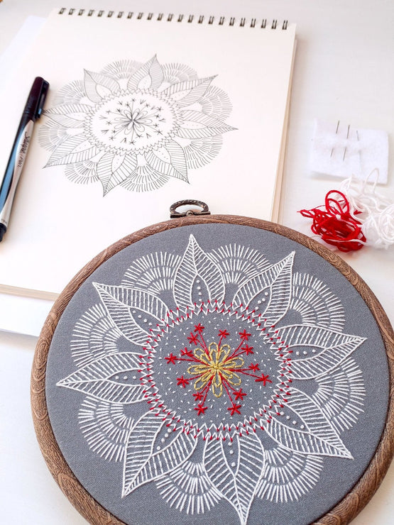 autumn mandala embroidery kit