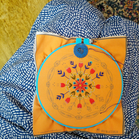 tangerine mandala embroidery kit