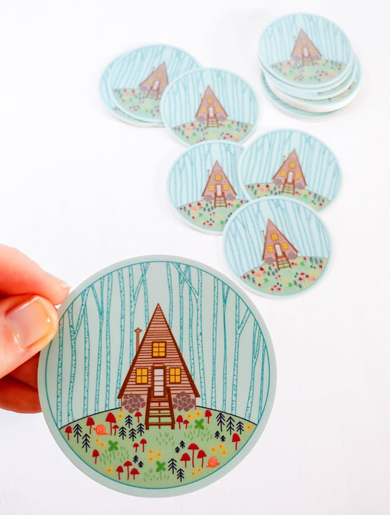cozy cabin sticker
