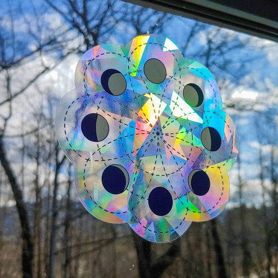 lunar blossom suncatcher decal