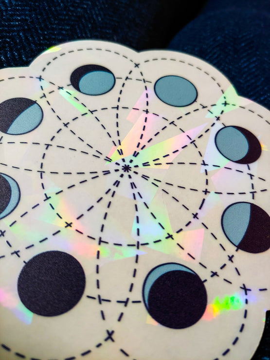 lunar blossom suncatcher decal