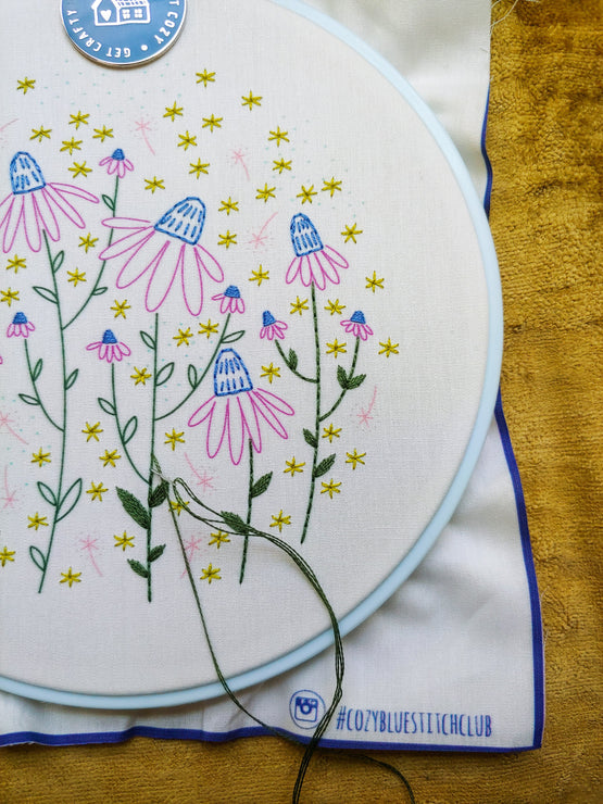 coneflower magic embroidery kit