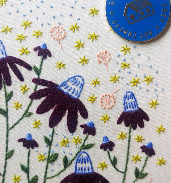 coneflower magic embroidery kit