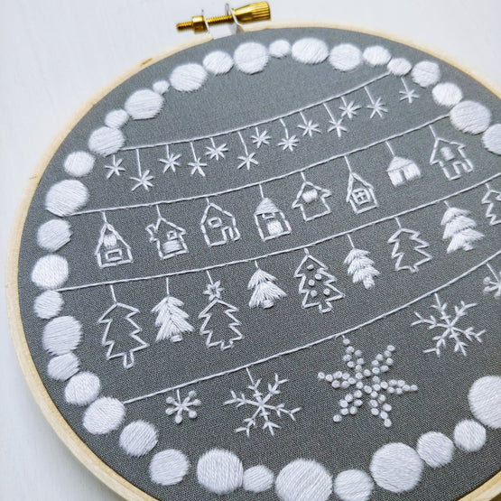 cozy holiday embroidery kit