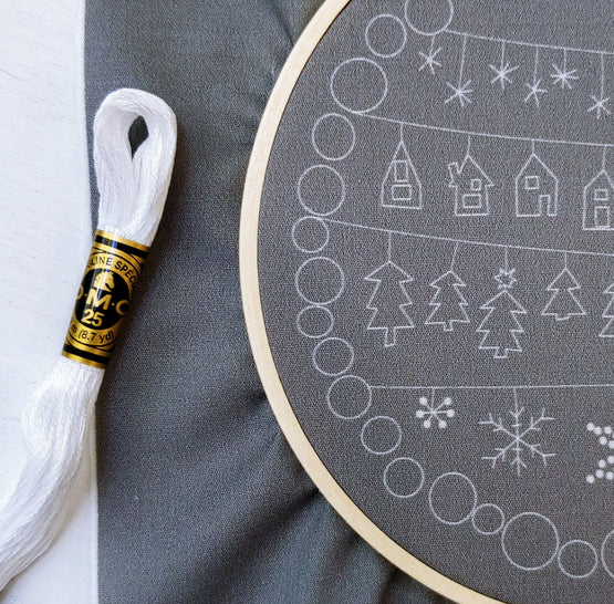 cozy holiday embroidery kit