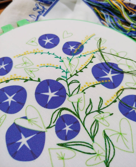 morning glory embroidery kit