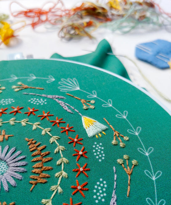 greenery embroidery kit