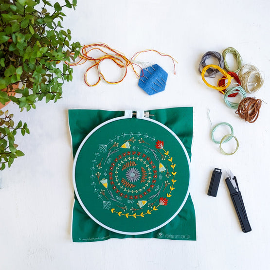 greenery embroidery kit