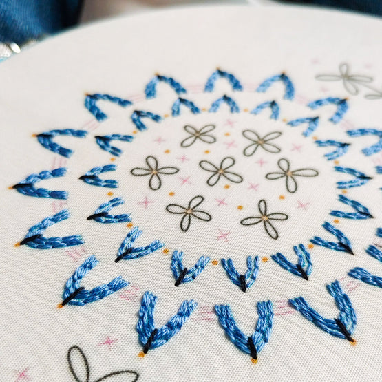 folk flower PDF pattern