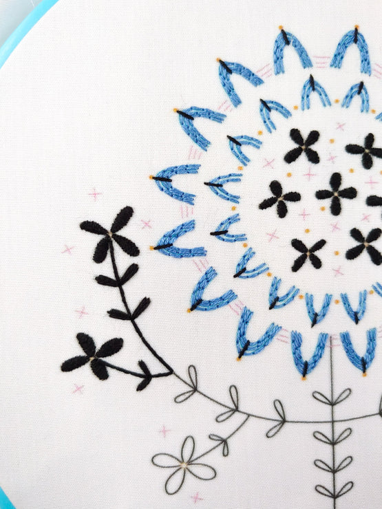 folk flower PDF pattern