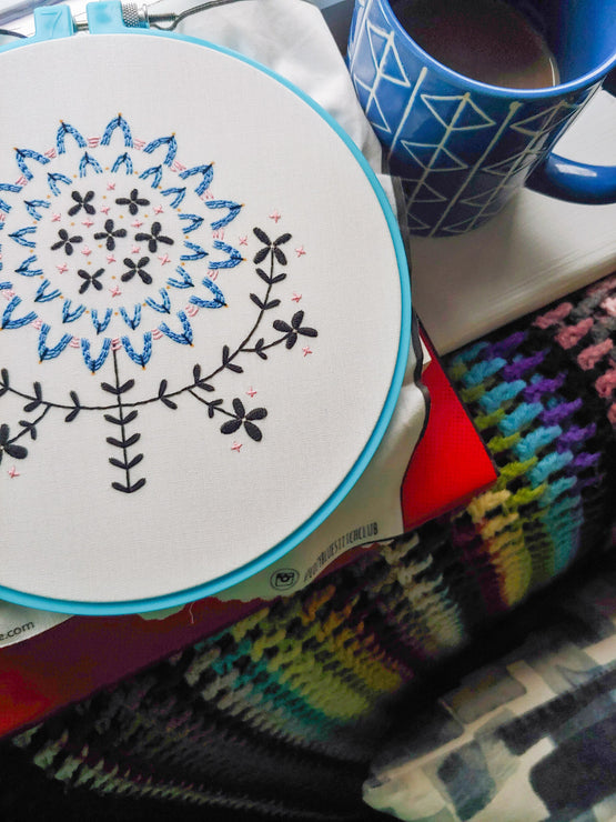 folk flower PDF pattern