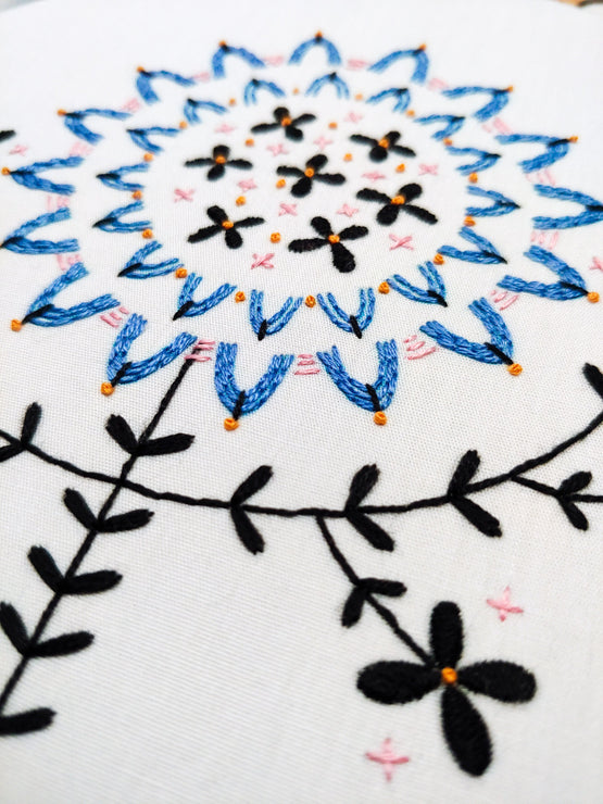 folk flower PDF pattern