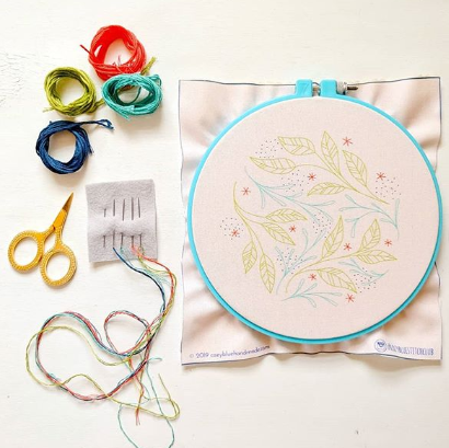 leaf dance embroidery kit