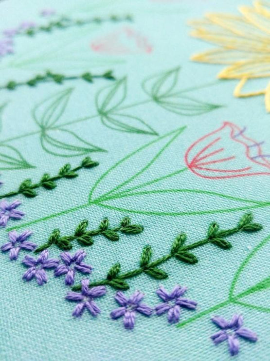 summer garden embroidery kit