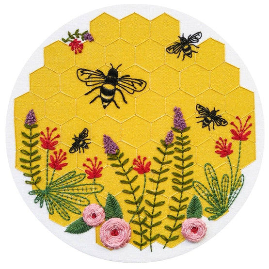 bee lovely pre-printed fabric embroidery pattern