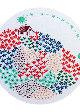 close to home pre-printed fabric embroidery pattern