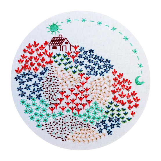 close to home pre-printed fabric embroidery pattern