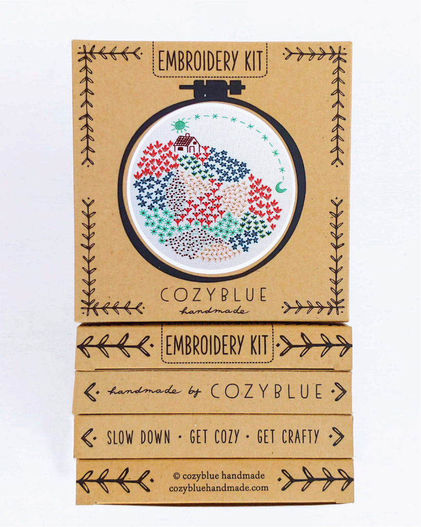 close to home embroidery kit – cozyblue