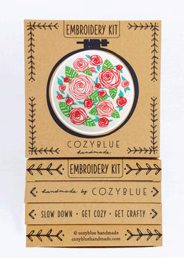 coming up roses embroidery kit