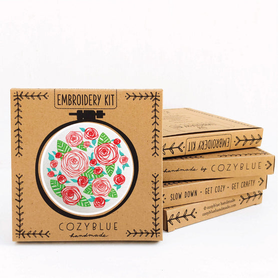 coming up roses embroidery kit