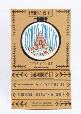 cozy cabin embroidery kit
