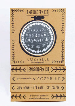 cozy holiday embroidery kit