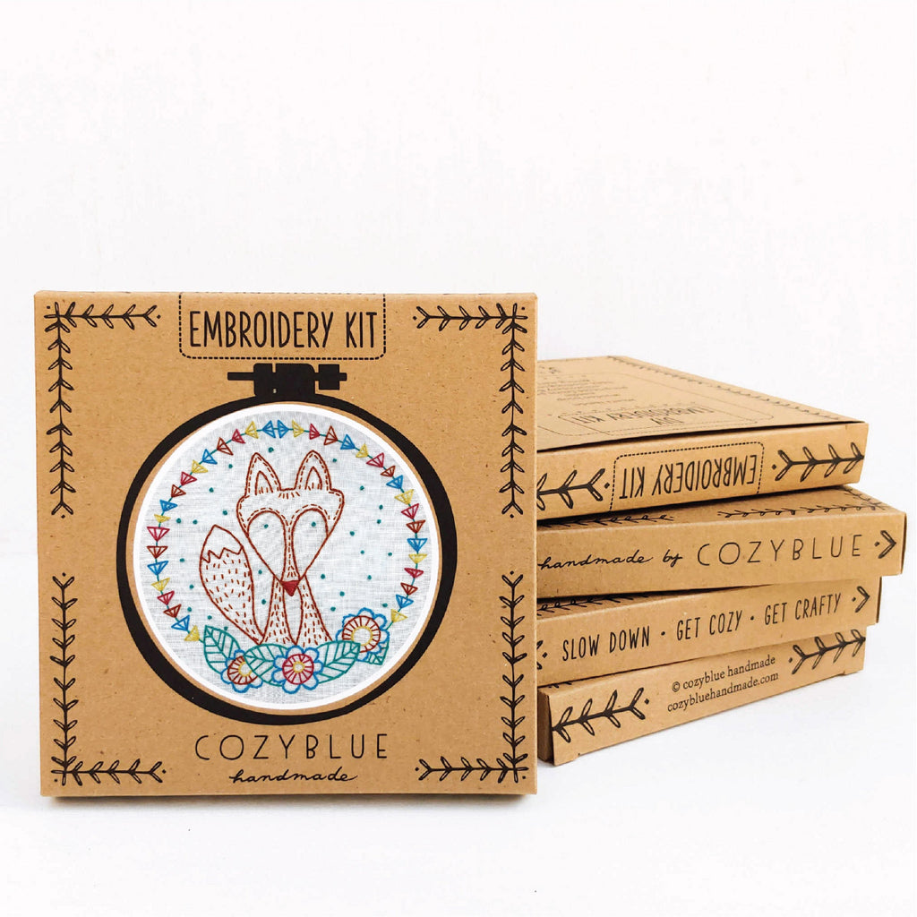 crafty fox embroidery kit – cozyblue