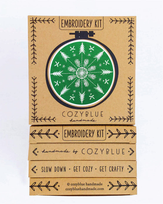 evergreen embroidery kit