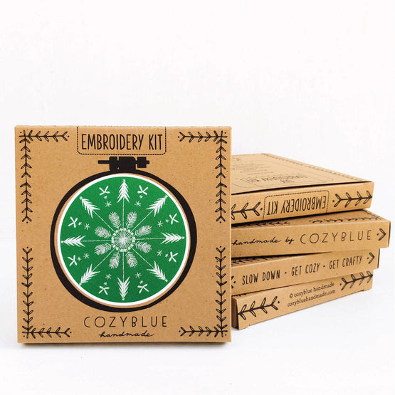 evergreen embroidery kit
