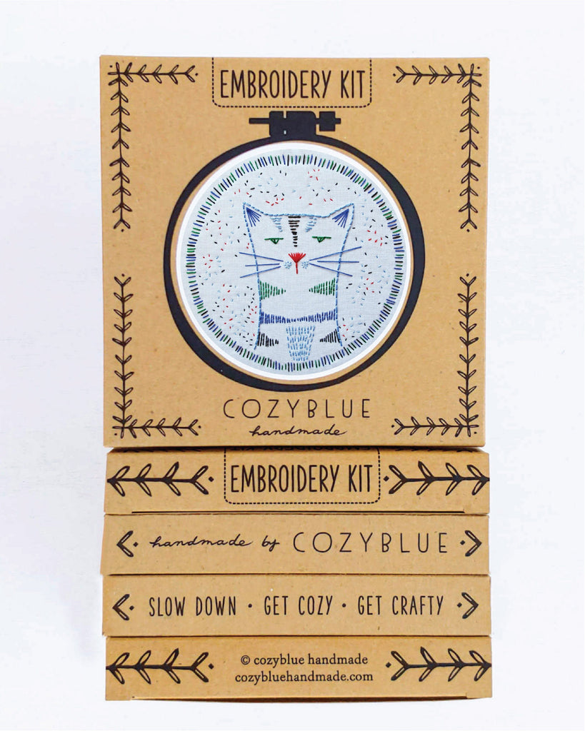 nigel nine lives embroidery kit – cozyblue