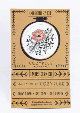 poppy power embroidery kit