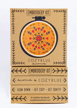 tangerine mandala embroidery kit