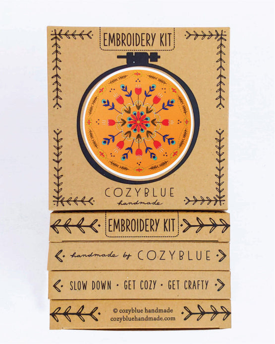 tangerine mandala embroidery kit