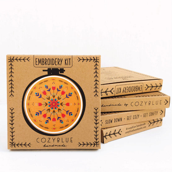 tangerine mandala embroidery kit