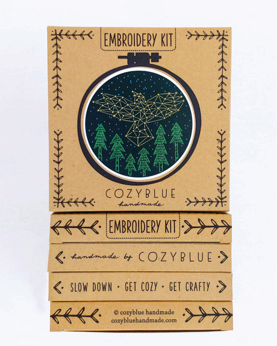 the crow embroidery kit